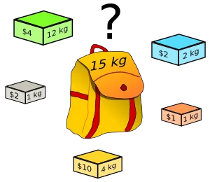Illustration du problème du sac à dos