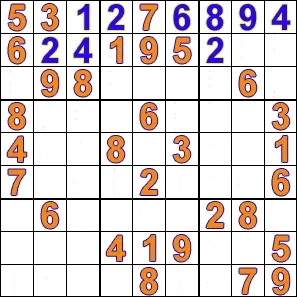 Exemple de résolution d'un sudoku par force brute. Toutes les solutions sont explorées jusqu'à trouver la bonne.